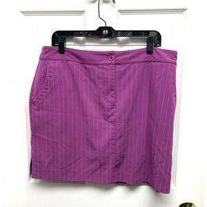 Izod Skirt Shorts Purple Skort, Pinstripe Ladies Golf Stretch, Women's Size 14